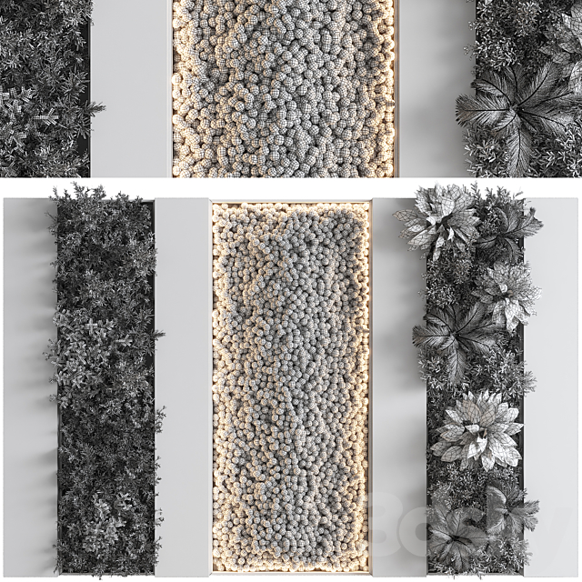 Concrete and Vertical Garden 02 3DS Max Model - thumbnail 6