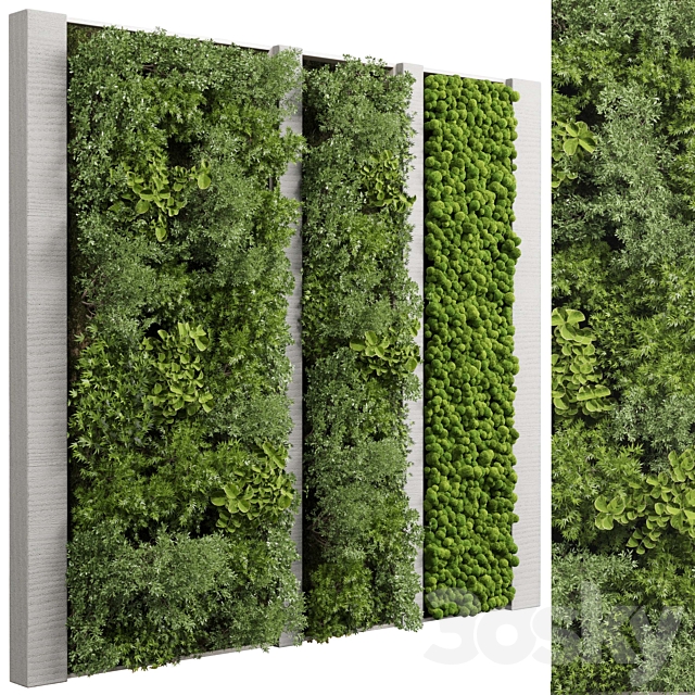 Concrete frame Vertical garden plant and moss garden wall decor box 66 3DS Max Model - thumbnail 2