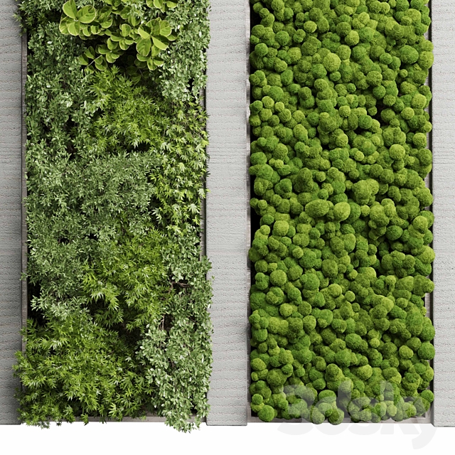 Concrete frame Vertical garden plant and moss garden wall decor box 66 3DS Max Model - thumbnail 6