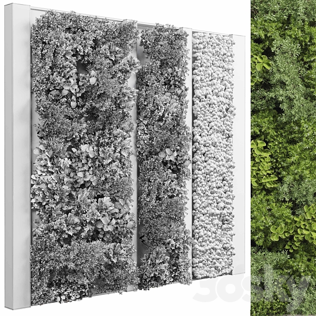 Concrete frame Vertical garden plant and moss garden wall decor box 66 3DS Max Model - thumbnail 7