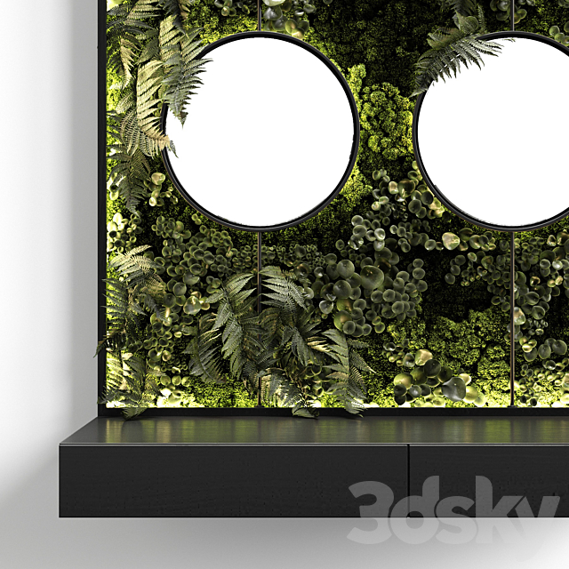 Console with mirrors and vertical garden 3DS Max Model - thumbnail 2