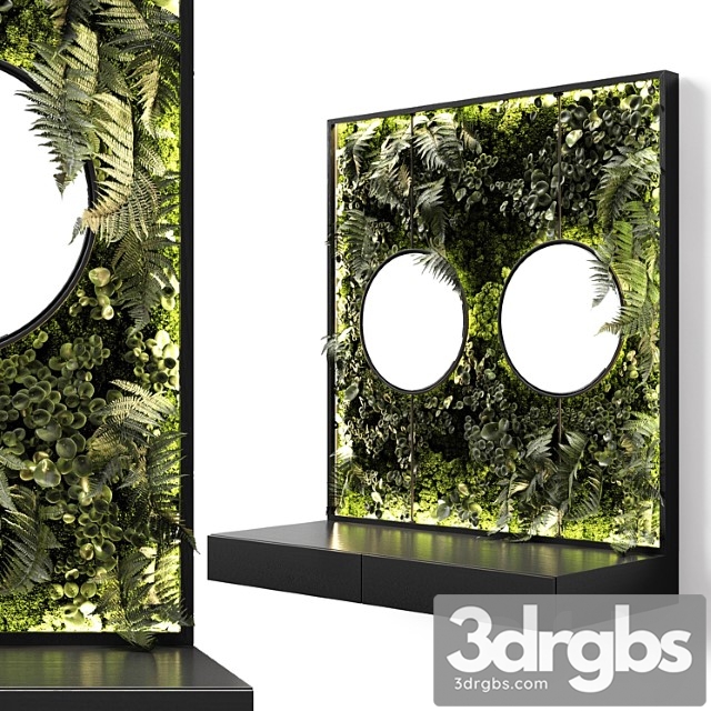 Console with mirrors and vertical garden - thumbnail 1