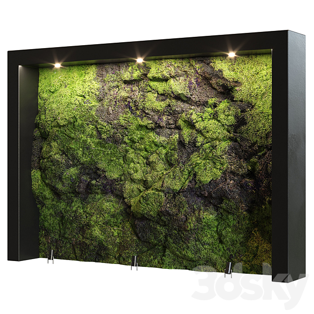 green natural stone wall1 3DS Max Model - thumbnail 2