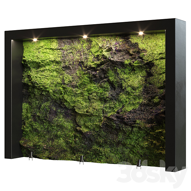 green natural stone wall1 3DS Max Model - thumbnail 3