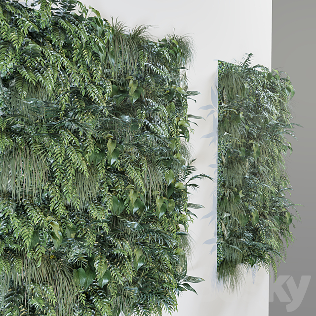 Green wall + corner 3DS Max Model - thumbnail 3