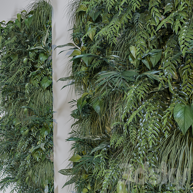 Green wall + corner 3DS Max Model - thumbnail 4