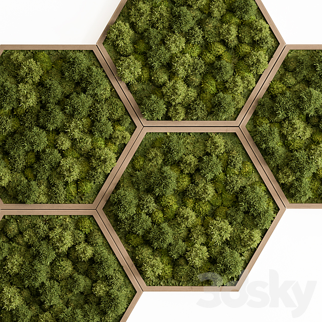 Hexagon Green Wall Panel – Set 79 3DS Max Model - thumbnail 2