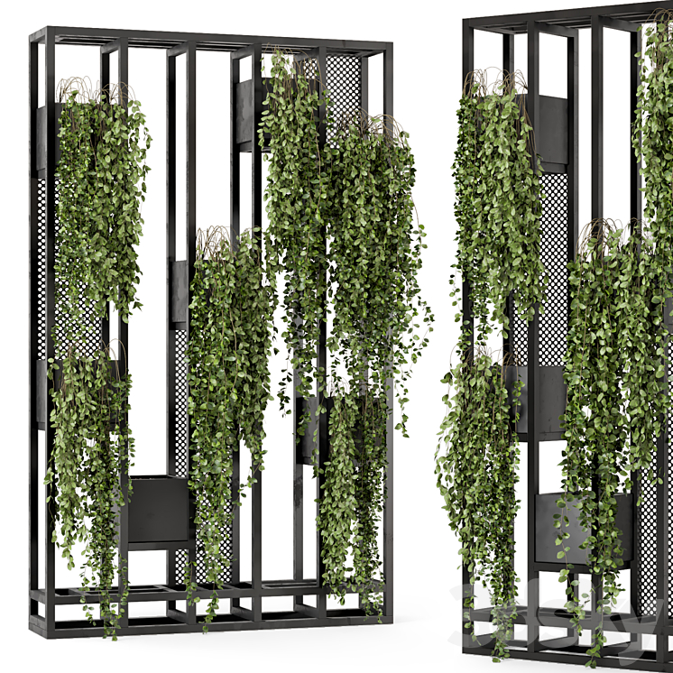 Indoor Hanging Plants in Metal Stand – Set 848 3DS Max Model - thumbnail 1