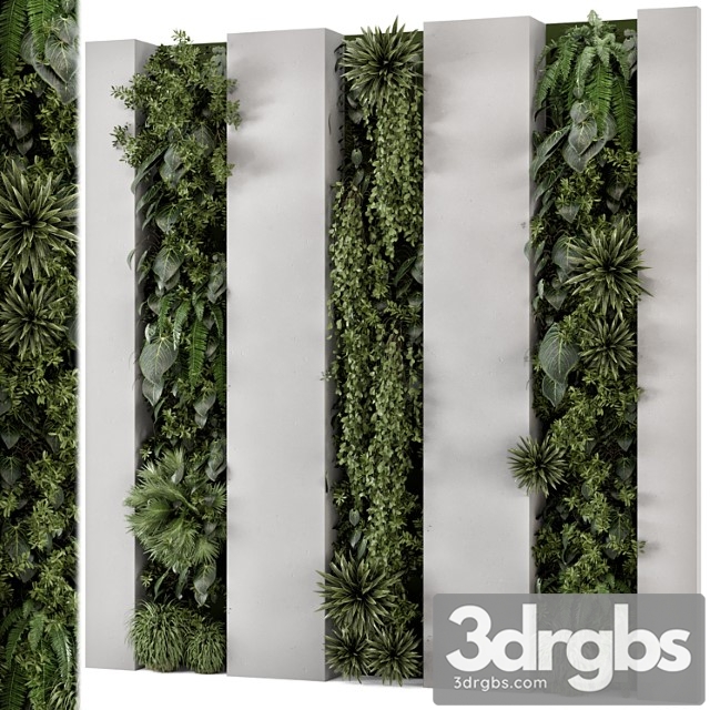 Indoor wall vertical garden in concrete base – set 930 - thumbnail 1