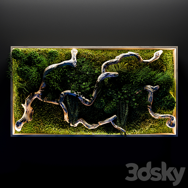 Moss fern and snag fytowall 3DS Max - thumbnail 2