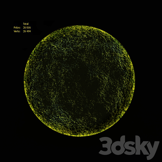 Moss wall disk 3ds Max - thumbnail 2