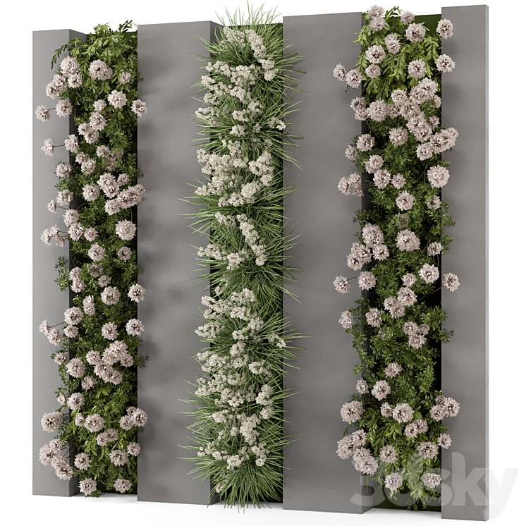 Outdoor Wall Vertical Garden Set – Set 1082 3DS Max - thumbnail 1