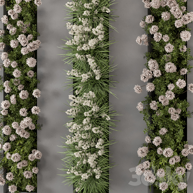 Outdoor Wall Vertical Garden Set – Set 1082 3DS Max - thumbnail 2