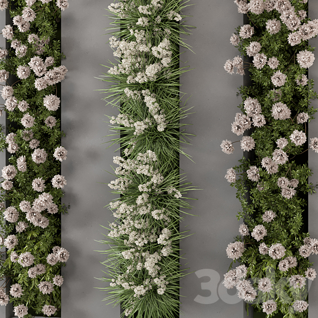 Outdoor Wall Vertical Garden Set – Set 1082 3DS Max Model - thumbnail 2