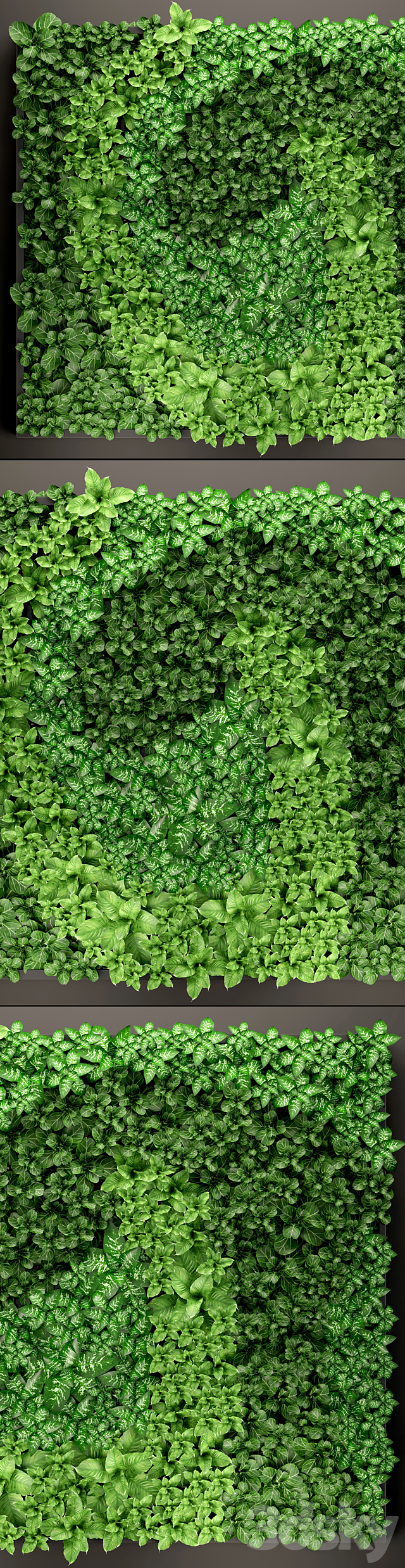 Vertical garden 14. vertical garden green wall phytomodule eco design picture of flowers plants on the wall 3ds Max - thumbnail 2