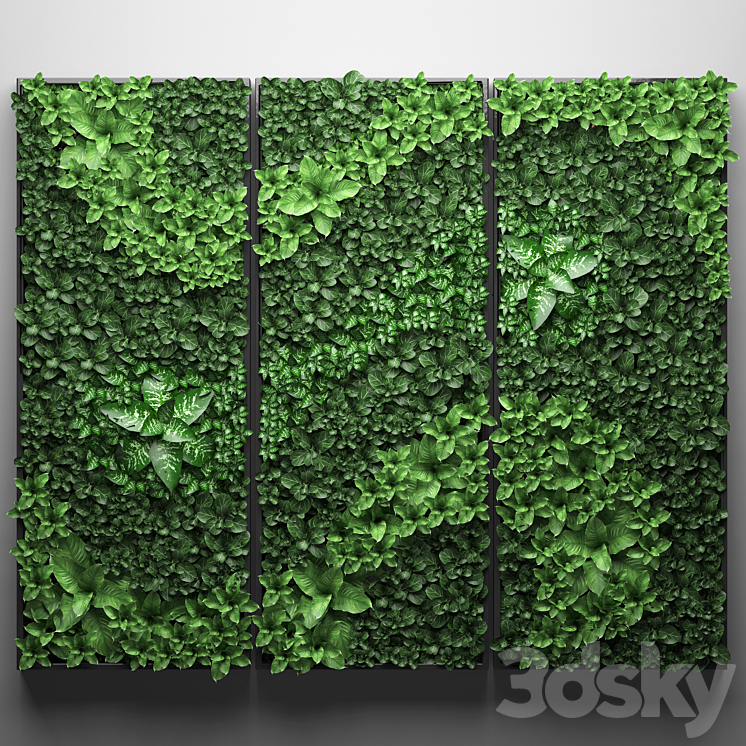 Vertical garden 20. Landscaping painting phytowall phytomodule wall decor 3DS Max - thumbnail 1