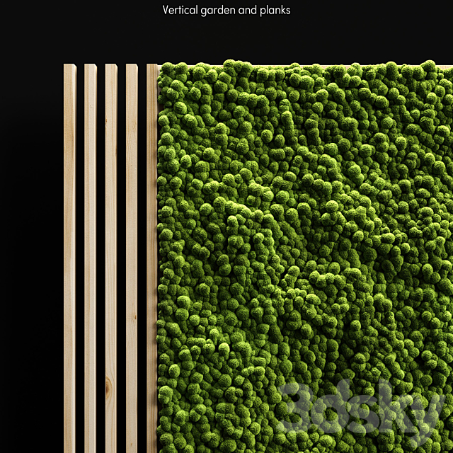 Vertical garden and planks 3ds Max - thumbnail 2