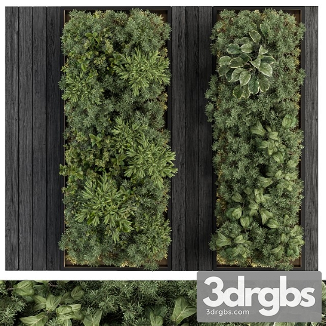 Vertical Garden Black Frame Wall Decor 38 3dsmax Download - thumbnail 1
