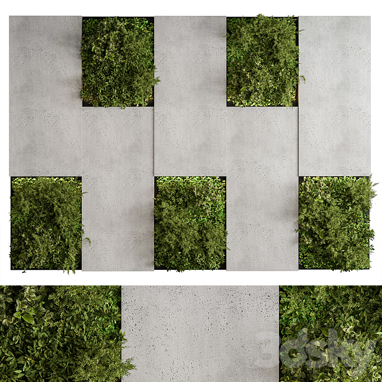 Vertical Garden – Green Wall 77 3DS Max Model - thumbnail 1