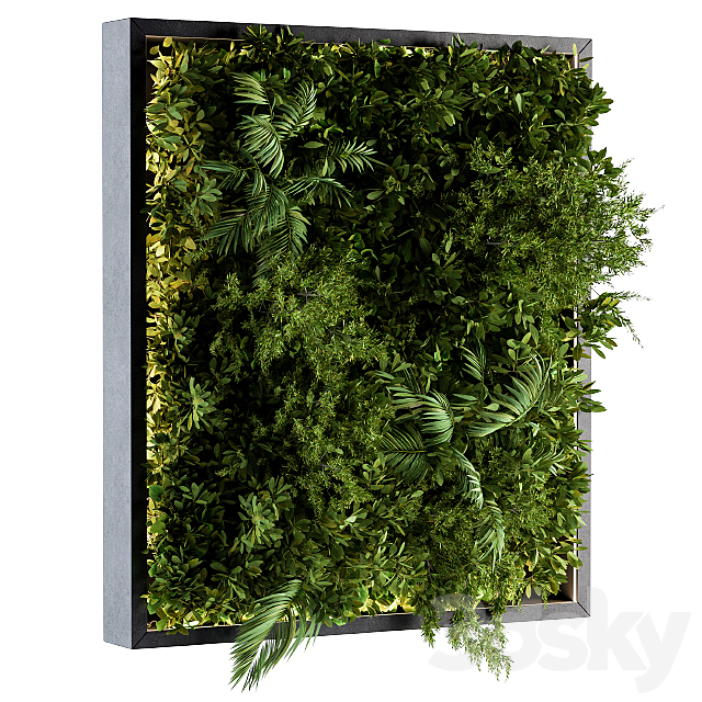 Vertical Garden Metal Frame – Wall Decor 3DS Max Model - thumbnail 4