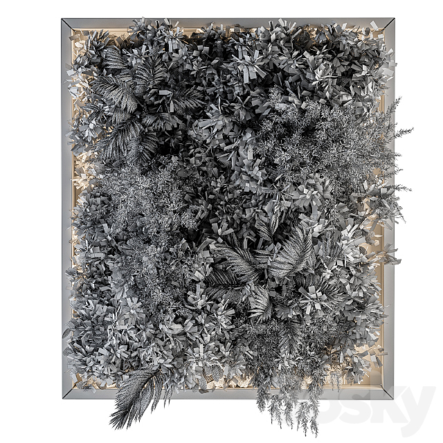 Vertical Garden Metal Frame – Wall Decor 3DS Max Model - thumbnail 5