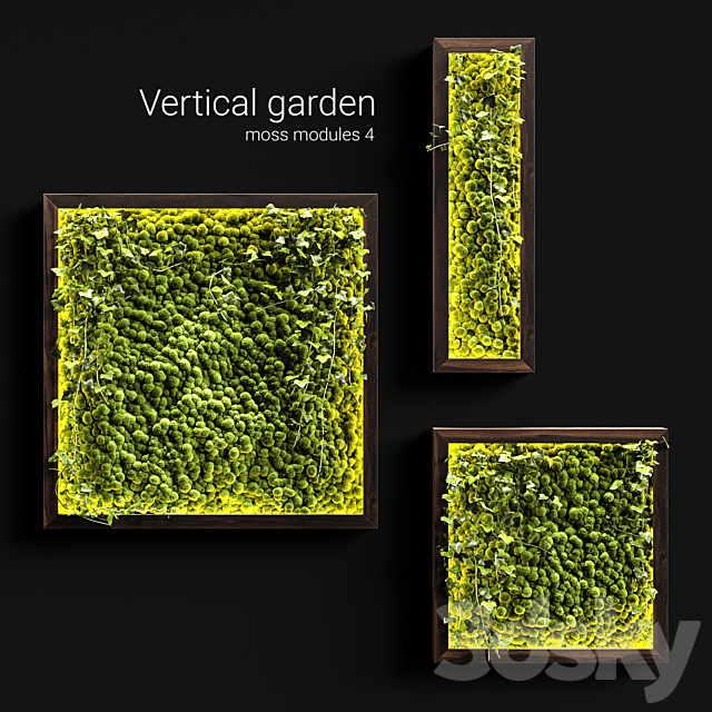 Vertical garden. Moss modules 4 3DSMax File - thumbnail 1