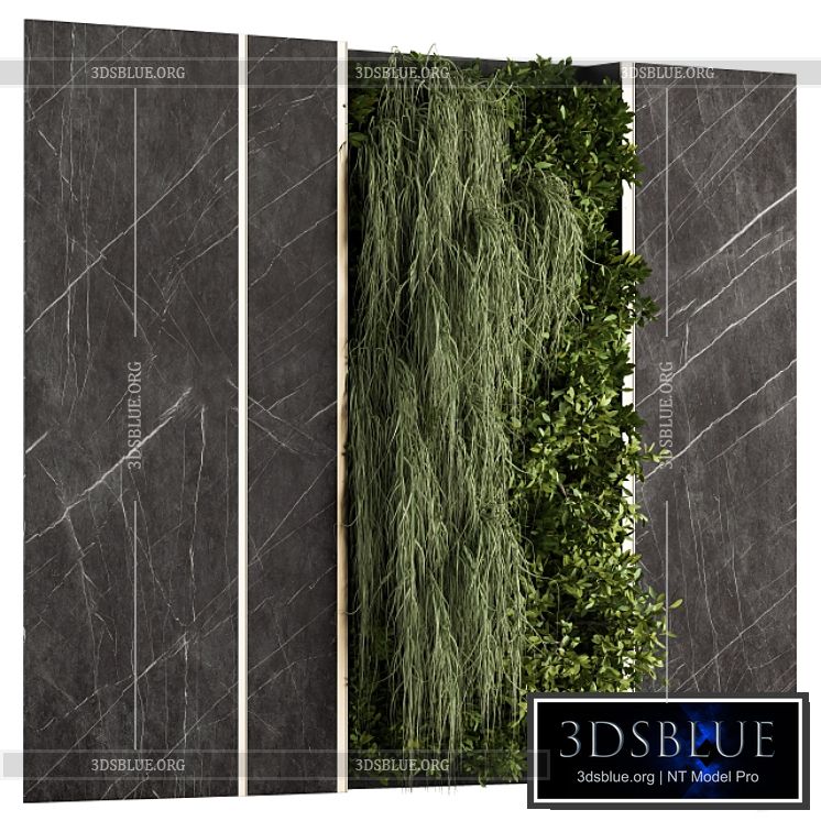 Vertical Garden Stone Wall and Metal Frame – Wall Decor 29 3DS Max - thumbnail 3