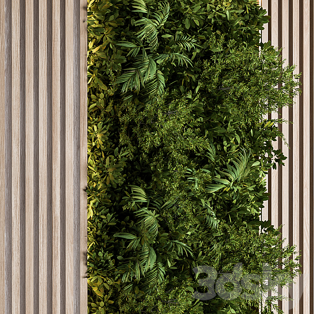 Vertical Garden Wood Frame – Wall Decor 08 3DS Max Model - thumbnail 3