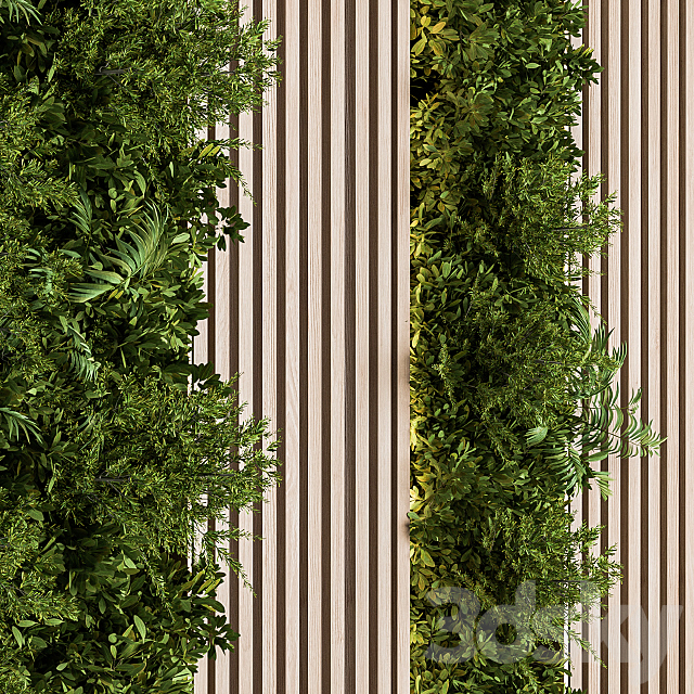 Vertical Garden Wood Frame – Wall Decor 08 3DS Max Model - thumbnail 4