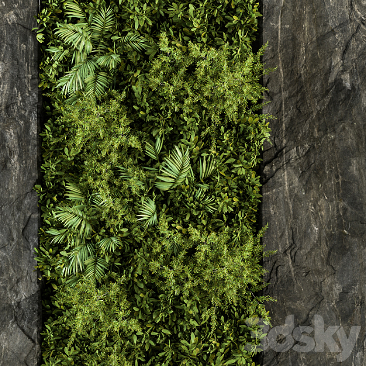 Vertical Garden Wood Frame – Wall Decor 26 3DS Max Model - thumbnail 2