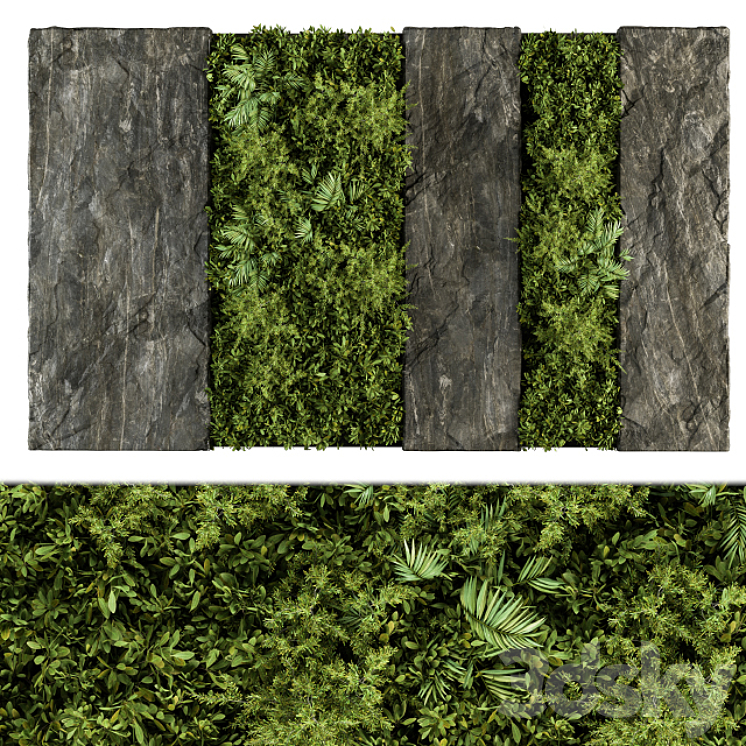 Vertical Garden Wood Frame – Wall Decor 26 3DS Max - thumbnail 1