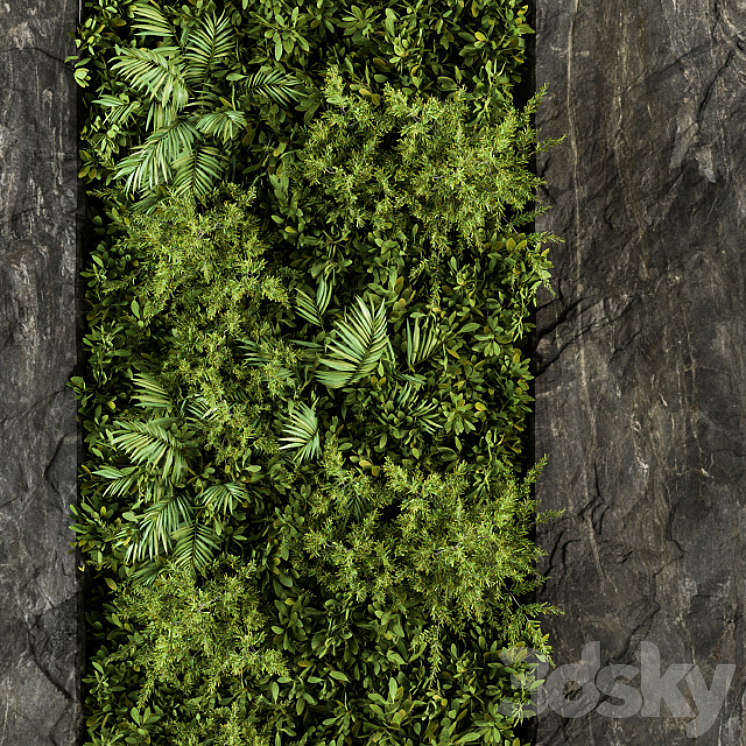 Vertical Garden Wood Frame – Wall Decor 26 3DS Max - thumbnail 2