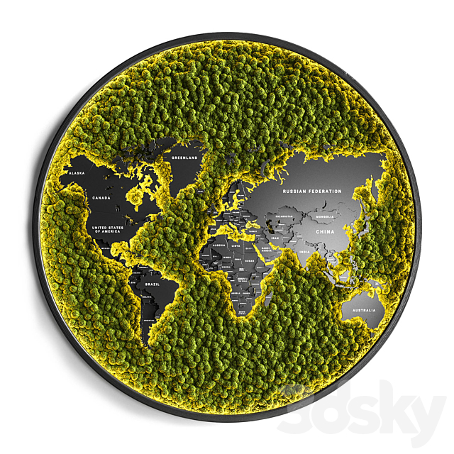 Vertical garden world map 3DSMax File - thumbnail 1