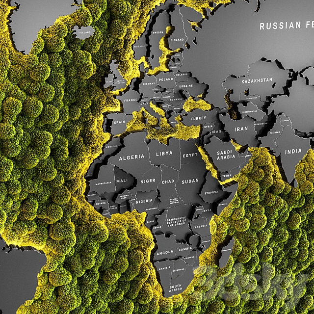 Vertical garden world map 3DSMax File - thumbnail 2