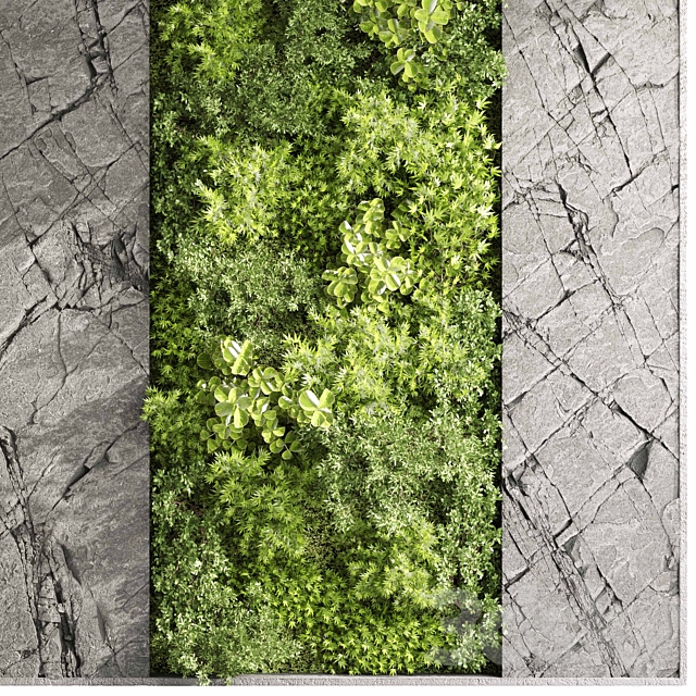 Vertical Wall Garden With Rock frame – 27 3DS Max Model - thumbnail 6