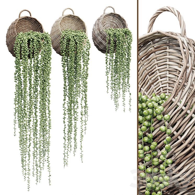 Wicker basket one 3DS Max - thumbnail 1