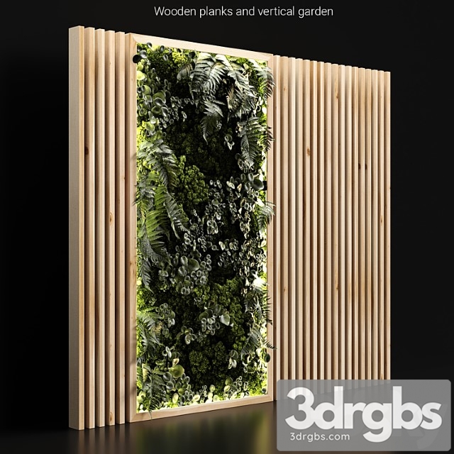 Wooden planks and vertical garden - thumbnail 1