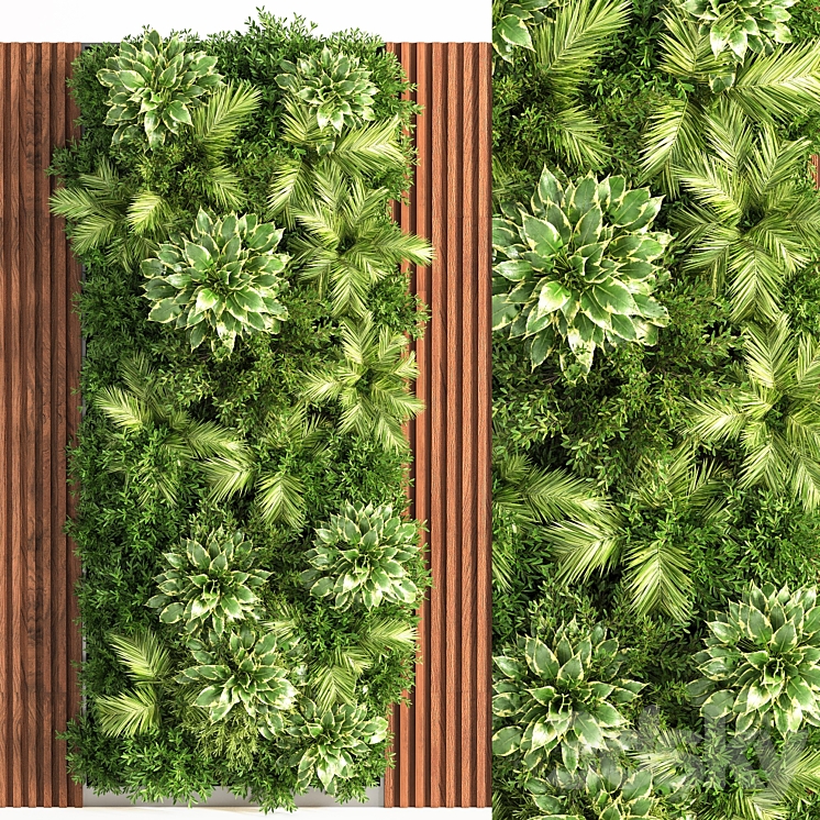 Wooden Planks Vertical Garden and Mosswalls 3DS Max Model - thumbnail 2
