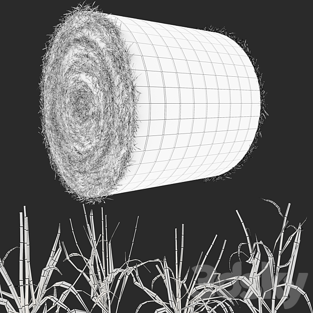 Farm field with hay bale 3DSMax File - thumbnail 5