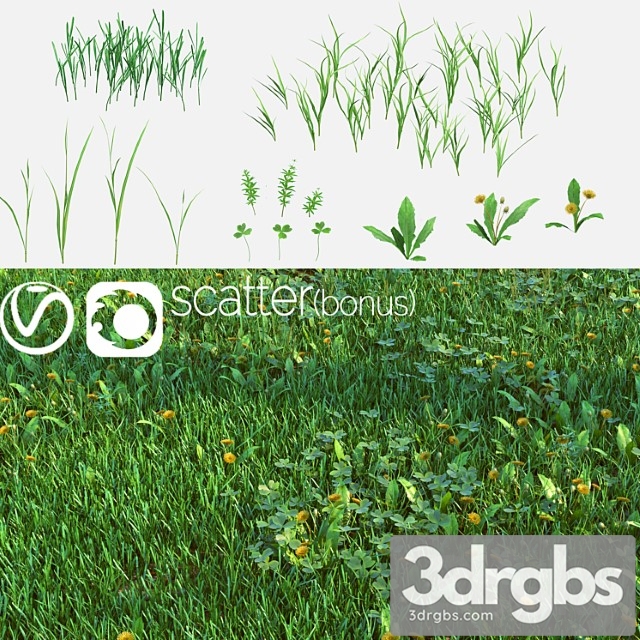 Field Grass and Lawn Creation Kit 1 3dsmax Download - thumbnail 1