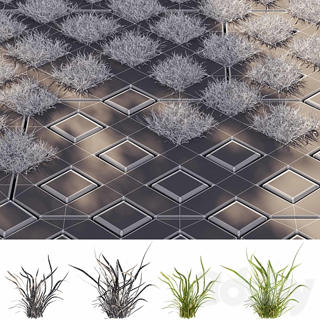 Grass | Eco parking 2 3DS Max Model - thumbnail 3