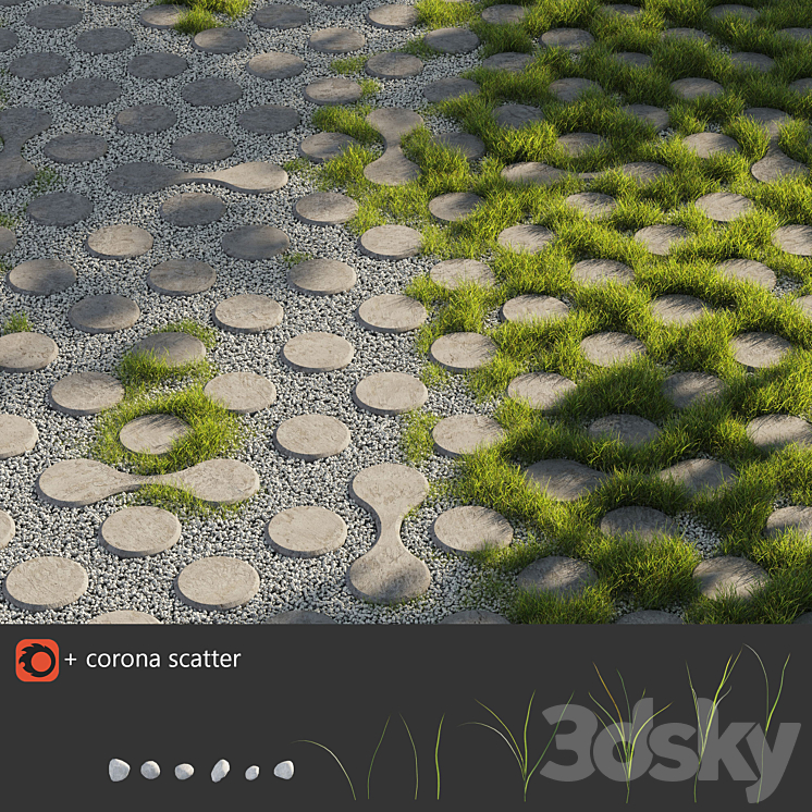 Grass | Eco parking 3 3DS Max - thumbnail 1