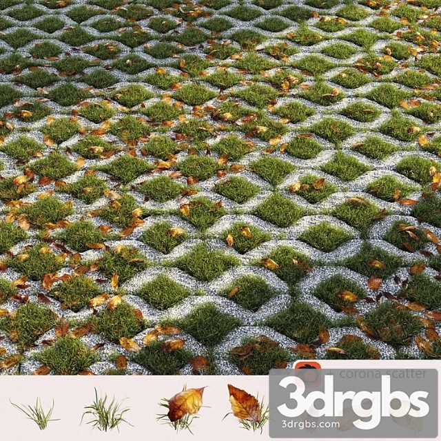 Grass in the Square Brick 3dsmax Download - thumbnail 1
