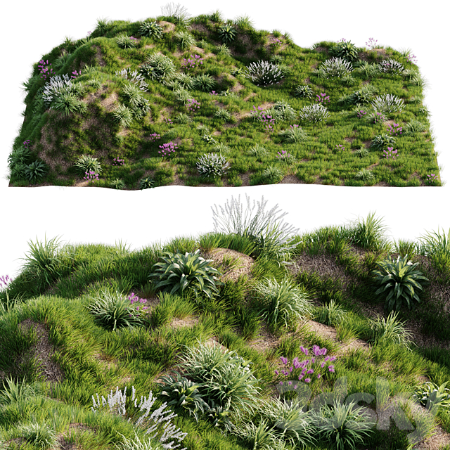 Grass on the slope 3ds Max - thumbnail 1