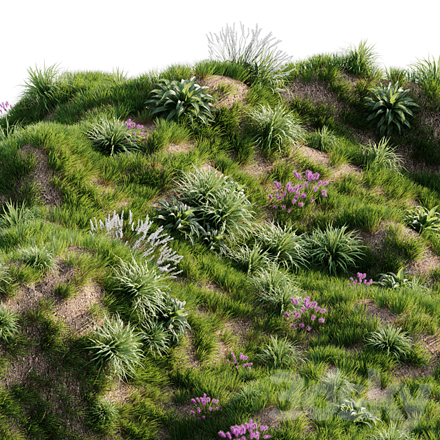 Grass on the slope 3ds Max - thumbnail 2