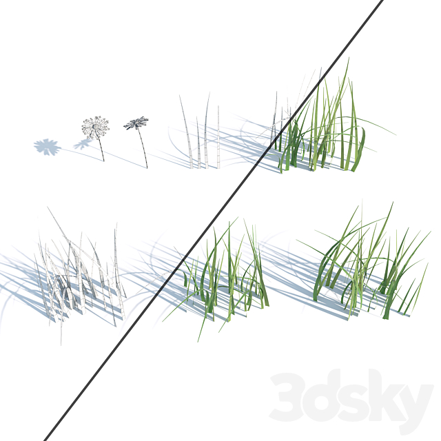 Uncut grass lawn 3DS Max Model - thumbnail 4