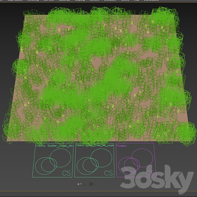 Uncut grass lawn 3DS Max Model - thumbnail 5