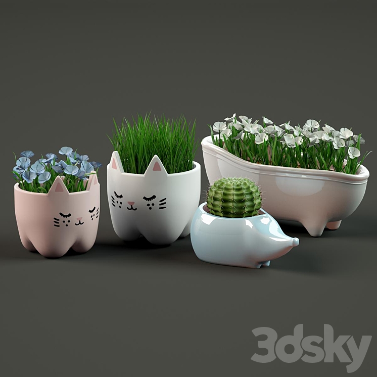 2 pots 3DS Max - thumbnail 1