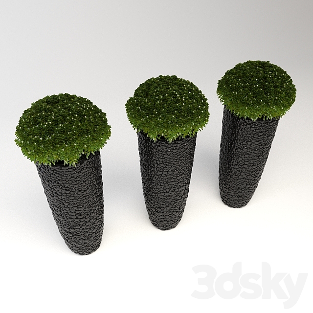 A large vase with a plant 3DS Max Model - thumbnail 2