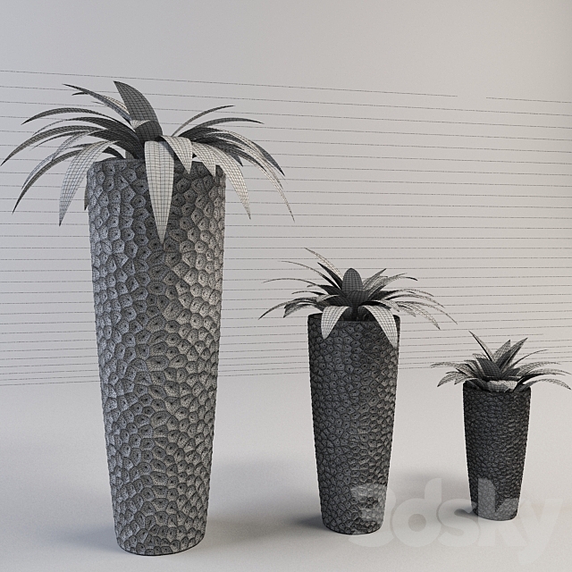 A large vase with a plant 3DSMax File - thumbnail 3